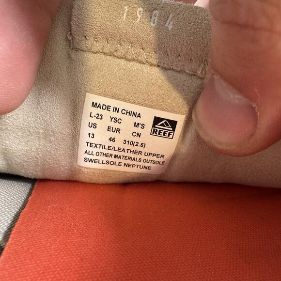 S Reef Men's Swellsole Neptune Sneakers Size 13 Beige Knit Slip‎ On Casual Shoes - Picture 8 of 8